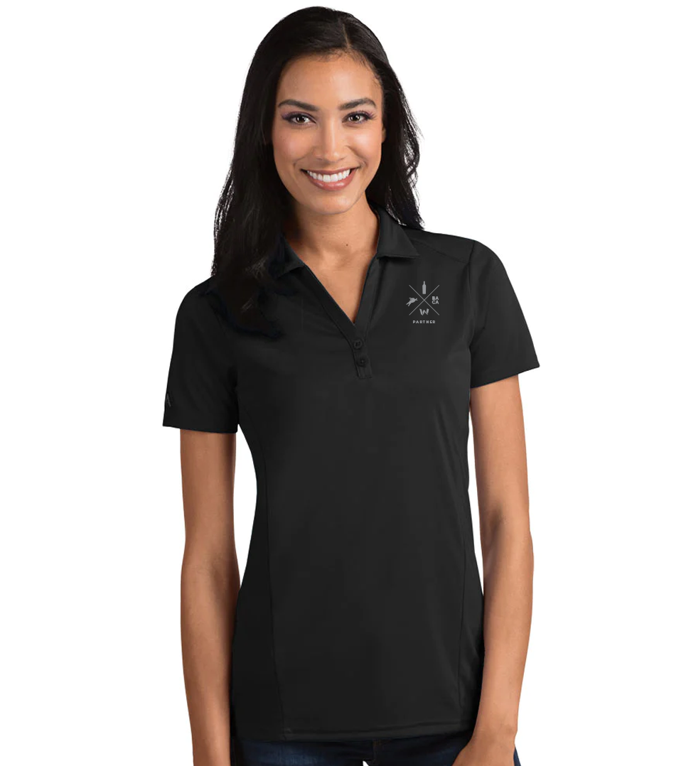 Ladies black polo sales shirt